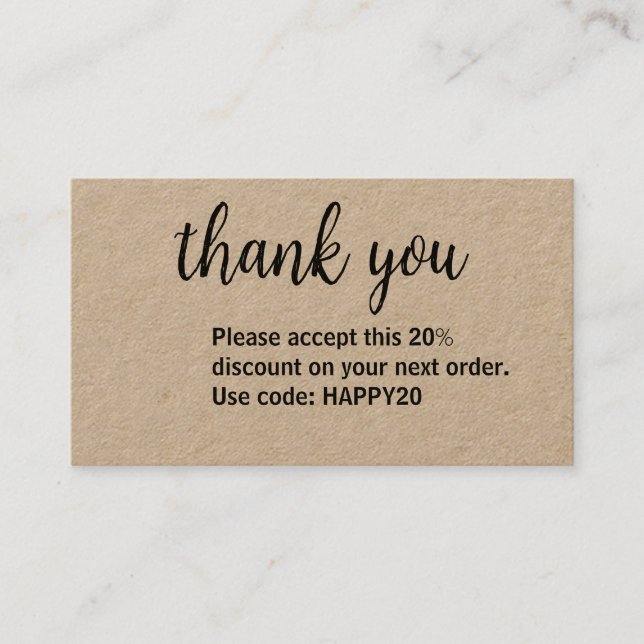 Tarjeta de descuento para empresas (Anverso)