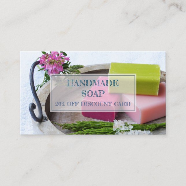 Tarjeta de descuento para jabón natural orgánico h (Anverso)
