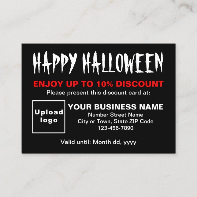 Tarjeta de descuento para negro de Halloween de Ne (Anverso)