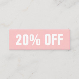 Tarjeta de descuento pastel rosa simple y moderno