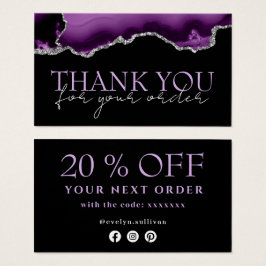 Tarjeta de descuento Purple Silver agate