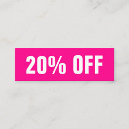 Tarjeta de descuento rosa simple y moderno