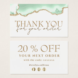 Tarjeta de descuento Seafoam green agate