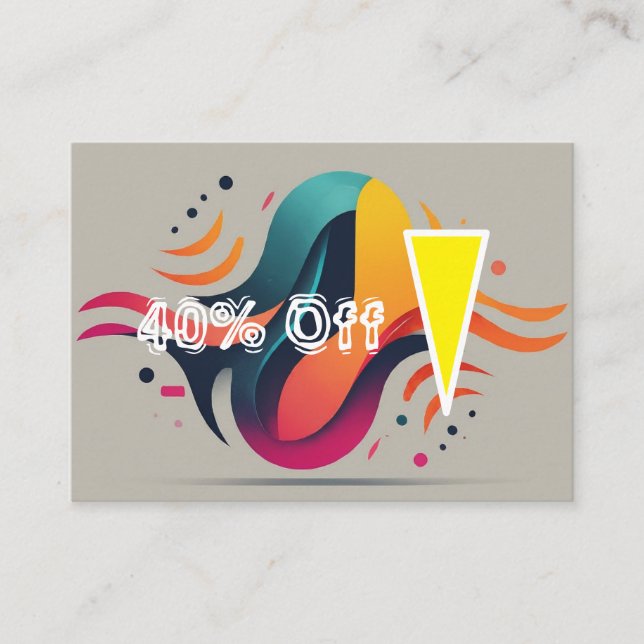 Tarjeta De Descuentos ¡40% de ahorros increíbles! (Anverso)