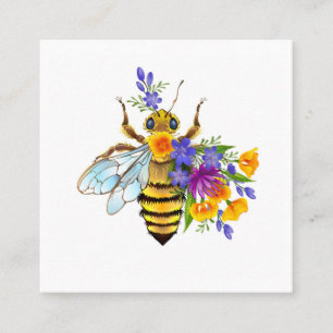 Tarjeta De Descuentos Abeja de flor con plantas silvestres