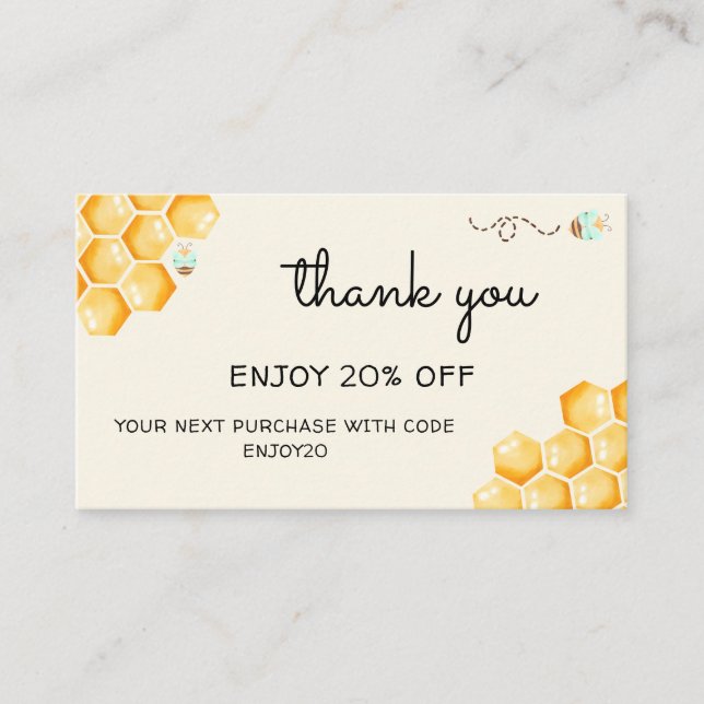 Tarjeta De Descuentos Abejas de miel (Anverso)