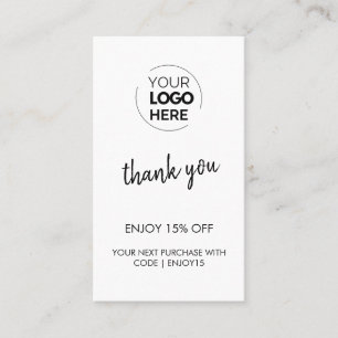 Tarjeta De Descuentos Agradecimiento Negocio Con Logotipos Modernos De E