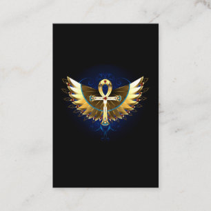 Tarjeta De Descuentos Ankh de oro con alas