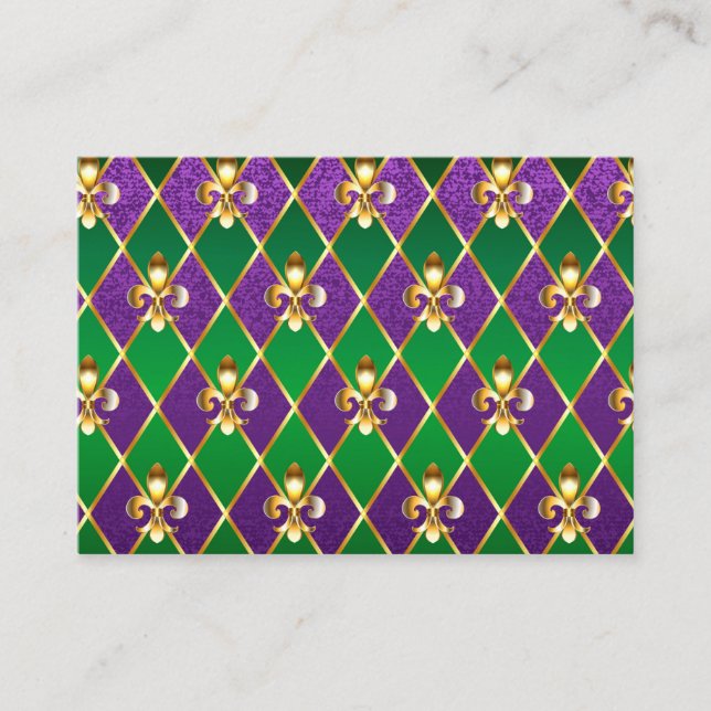 Tarjeta De Descuentos Antecedentes de joyas Mardi Gras (Anverso)