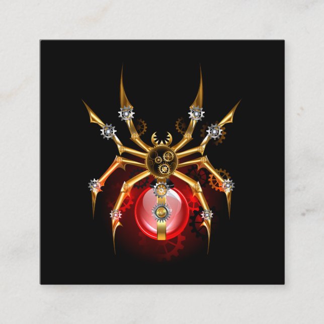Tarjeta De Descuentos Araña de vapor sobre negro (Anverso)