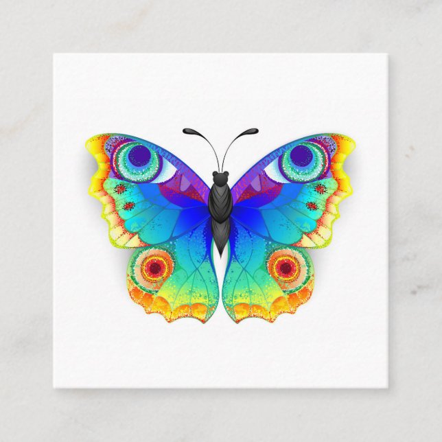 Tarjeta De Descuentos Arcoiris mariposa Peacock Eye (Anverso)