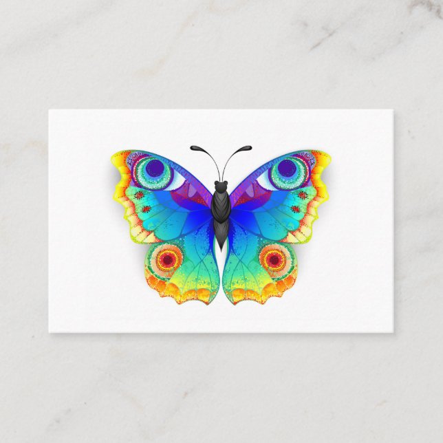 Tarjeta De Descuentos Arcoiris mariposa Peacock Eye (Anverso)