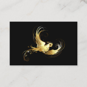 Tarjeta De Descuentos Ave dorada sobre fondo negro