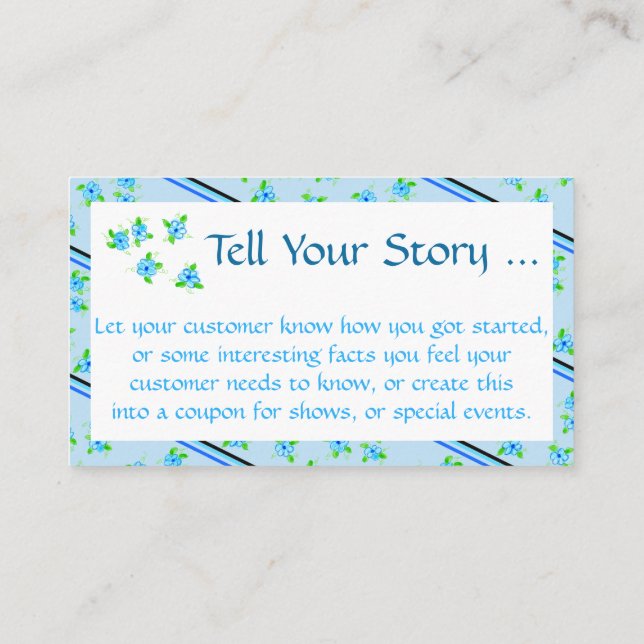Tarjeta De Descuentos Azul floral femenino (Reverso)