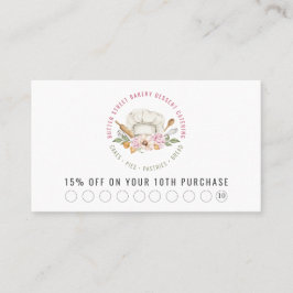 Tarjeta De Descuentos Baker Pastry Chef Acuarela Baking Utensis