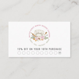 Tarjeta De Descuentos Baker Pastry Chef Acuarela Baking Utensis