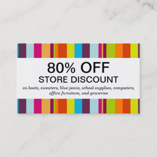 Tarjeta De Descuentos Bandas coloridas (tarjeta de descuento)
