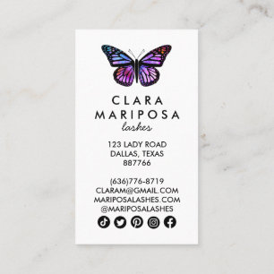 Tarjeta De Descuentos Belleza de mariposa morada Yoga maquillaje Wellnes