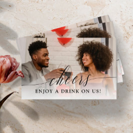 Tarjeta De Descuentos Billete de bebida para Boda fotográfico Delicate C