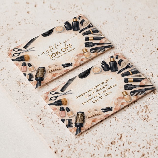 Tarjeta De Descuentos Blush Ribbon Hair Stylist (Subido por el creador)