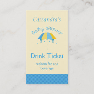 Tarjeta De Descuentos Boleto azul de la bebida de Baby Shower del
