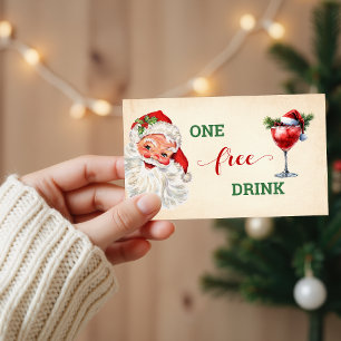 Tarjeta De Descuentos Boleto de fiesta de Navidad de Santa Vintage para 