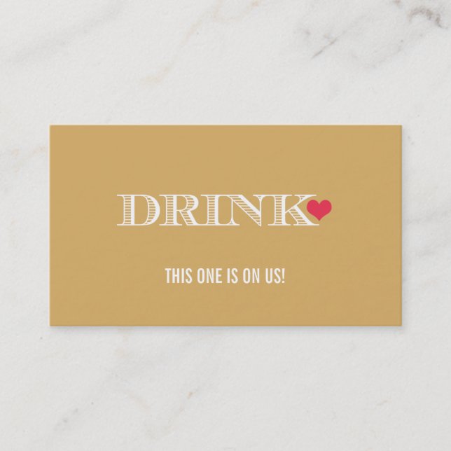Tarjeta De Descuentos Boleto para bebidas del Boda rojo Heart Gold (Anverso)