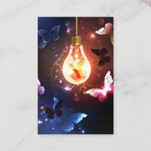 Tarjeta De Descuentos Bombilla brillante con mariposas nocturnas