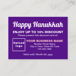 Tarjeta De Descuentos Business Hanukkah Purple Discount Card
