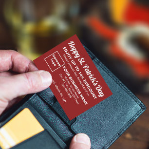 Tarjeta De Descuentos Business Saint Patrick Red Discount Card