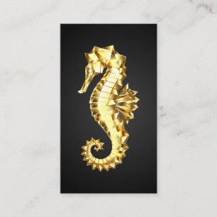 Tarjeta De Descuentos Caballo marino polígono de oro