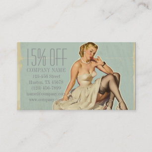 Tarjeta De Descuentos Chica de moda Retro Artista de maquillaje de estil