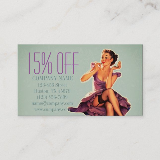 Tarjeta De Descuentos chica Hair Makeup Artista Cosmetólogo (Anverso)