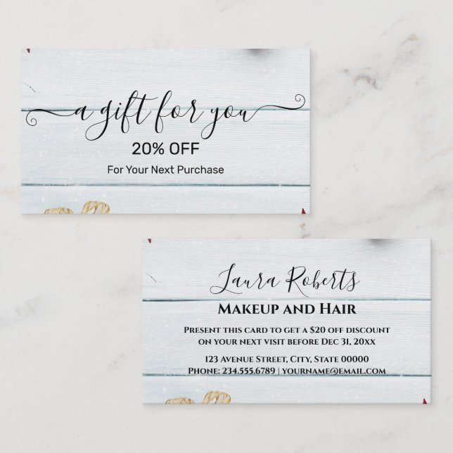 Tarjeta De Descuentos Christmas Discount Card – Festive Holiday Savings (Anverso / Reverso)