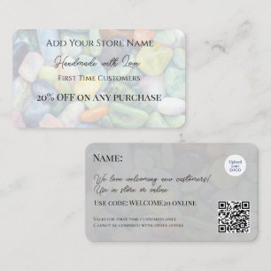 Tarjeta De Descuentos Clientes primerizos recompensan piedra de inspirac