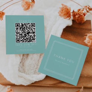 Tarjeta De Descuentos Código QR de agradecimiento de negocios en verde m