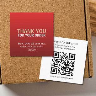 Tarjeta De Descuentos Código QR de agradecimiento por su pedido moderno