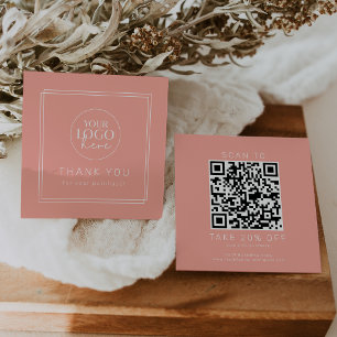 Tarjeta De Descuentos Código QR del logotipo de Avery Minimal Blush melo