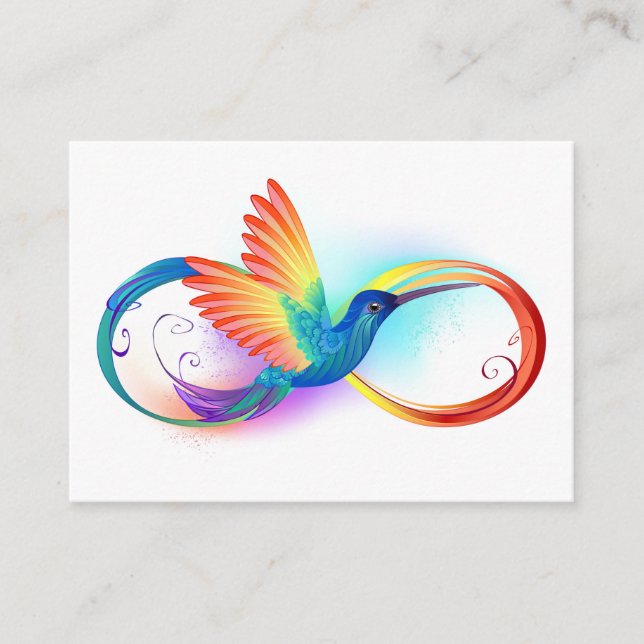 Tarjeta De Descuentos Colibrí arcoiris con símbolo Infinity (Anverso)