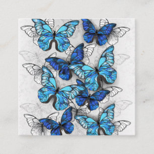 Tarjeta De Descuentos Composición de las mariposas blancas y azules