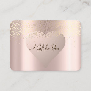 Tarjeta De Descuentos Confetti de oro moderno elegante, corazón de oro R