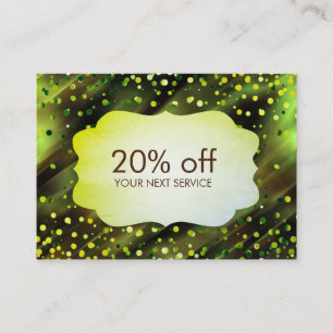 Tarjeta De Descuentos Confetti Green Coupon Card Voucher Discount Regalo