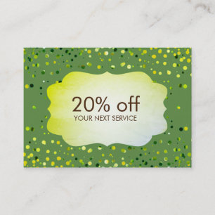 Tarjeta De Descuentos Confetti Green Coupon Card Voucher Discount Regalo
