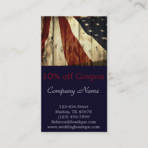 Tarjeta De Descuentos Construcción de madera americana patriótica