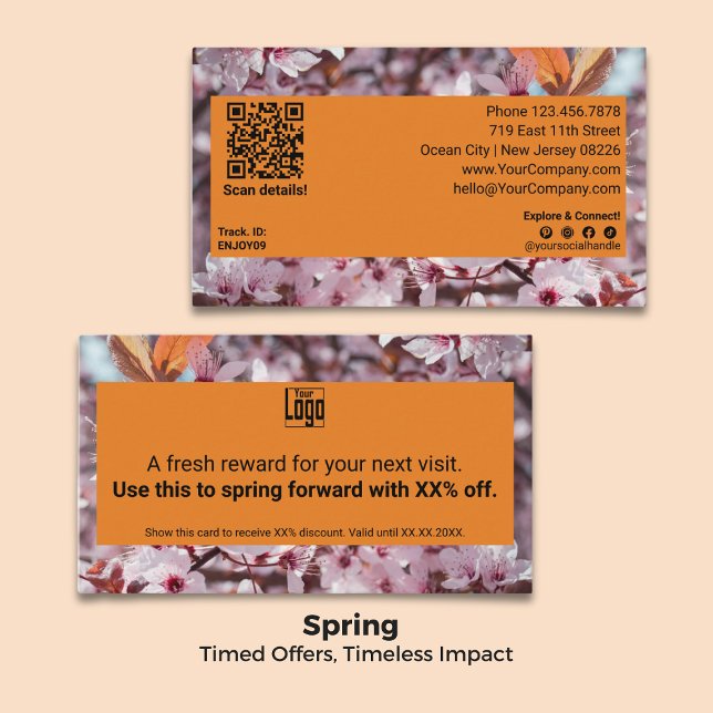 Tarjeta De Descuentos ¡Construyan Lealtad De Marca Gracias! Primavera es (Build Brand Loyalty Thank You! Seasonal Spring Discount Card)