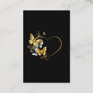 Tarjeta De Descuentos Corazón con mariposas doradas