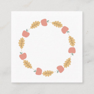 Tarjeta De Descuentos Corona de otoño de manzanas y hojas de roble
