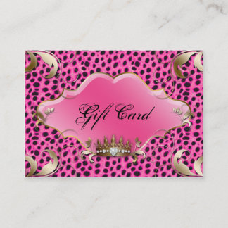Tarjeta De Descuentos Corona del rosa del leopardo del vale de la