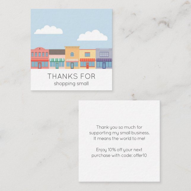 Tarjeta De Descuentos Cute Pastel Buildings Modern (Anverso / Reverso)