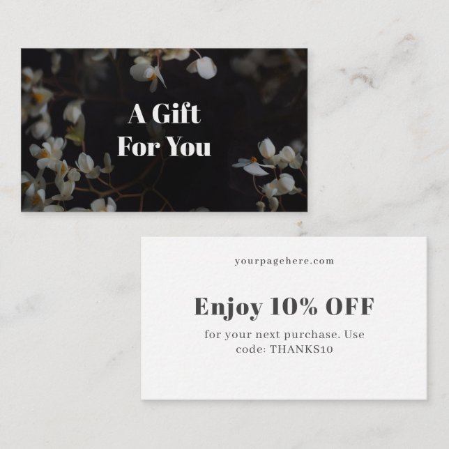 Tarjeta De Descuentos Dark floral aesthetic (Anverso / Reverso)